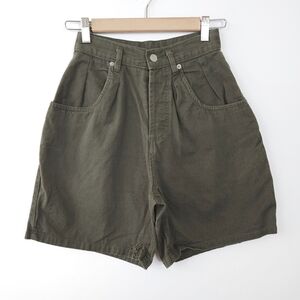 Vintage 80s/90s Mervyns Partners High Waist Mom Bermuda Shorts Olive Green 24